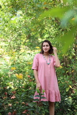 Rose Quartz and Jade Silver Necklace