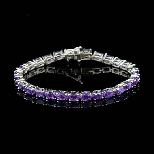 925 Amethyst Tennis Bracelet