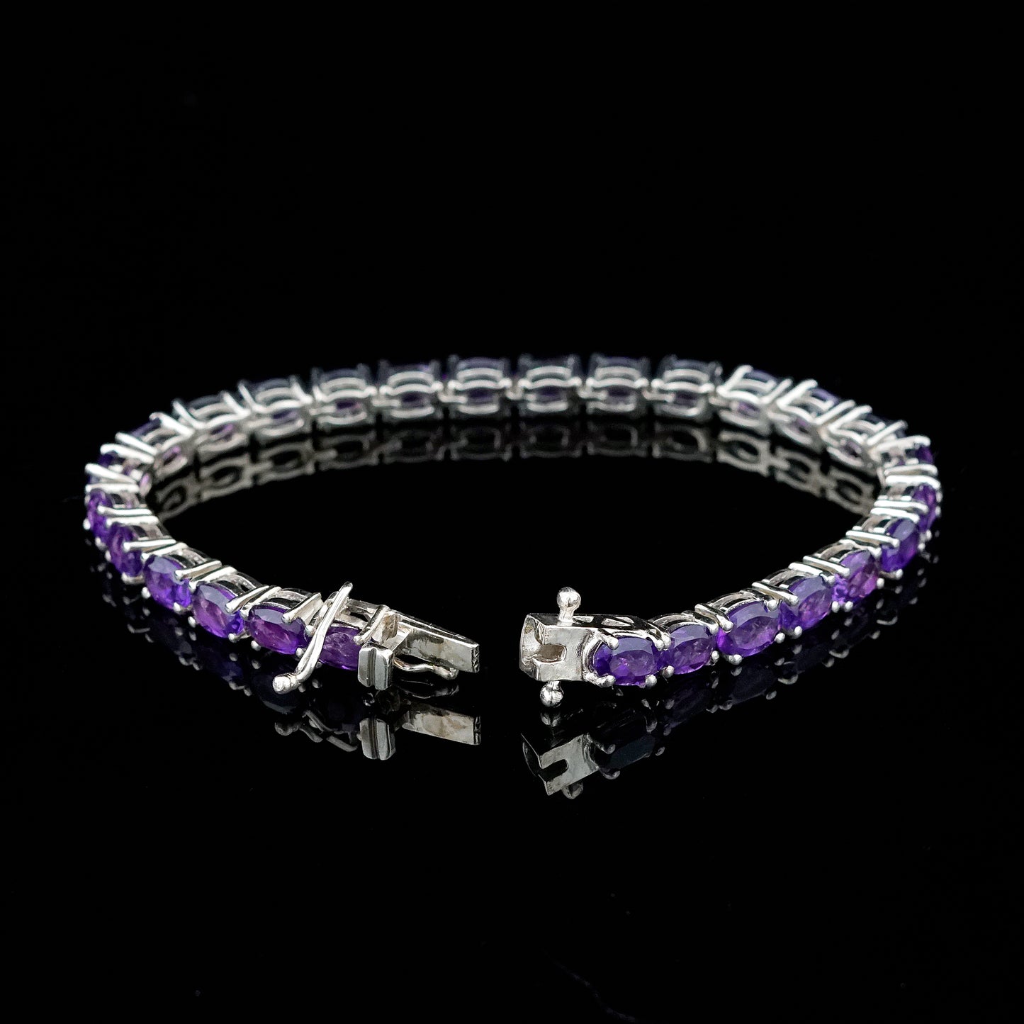 925 Amethyst Tennis Bracelet