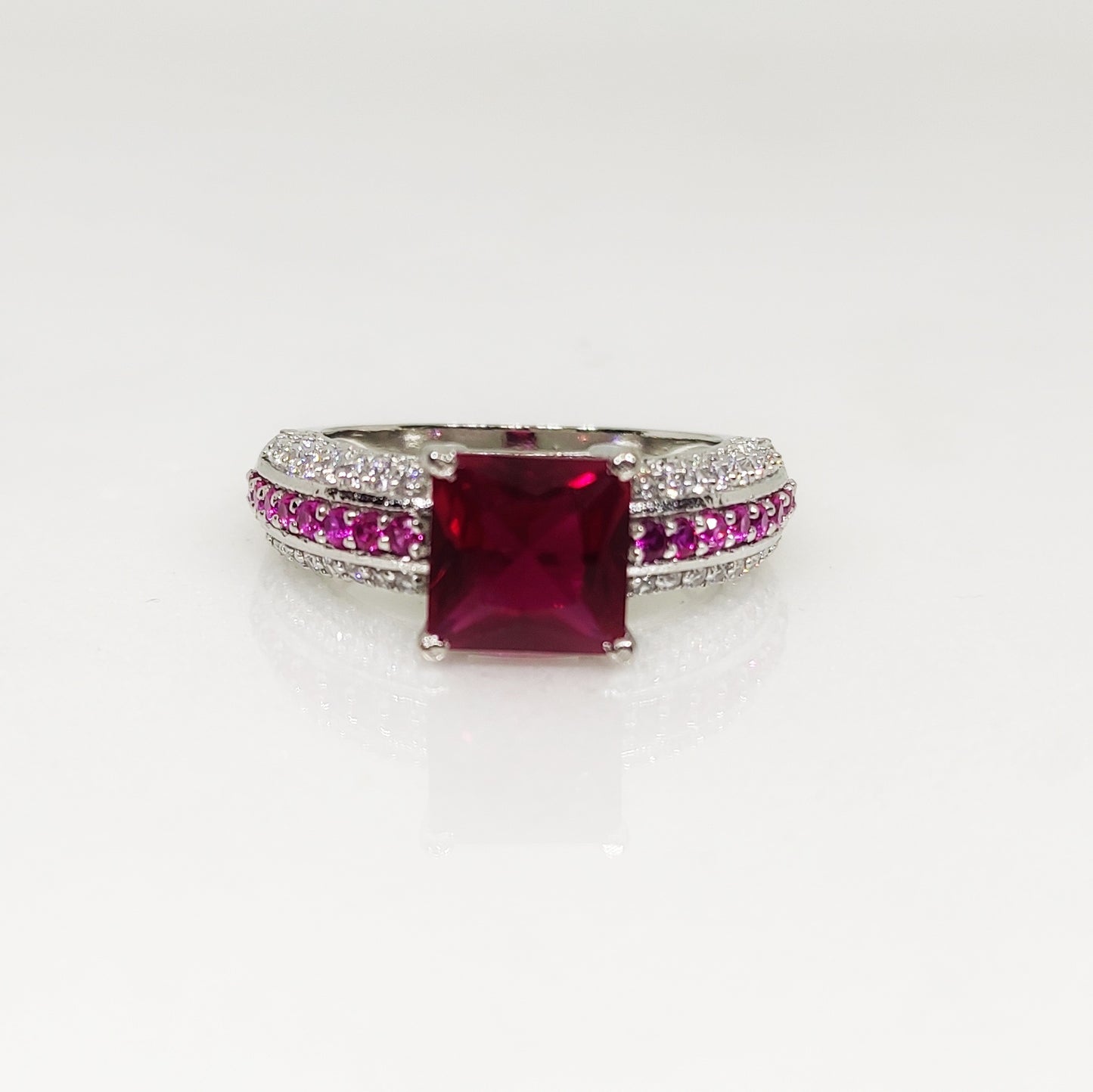 Ruby Quartz 925 Silver Ring