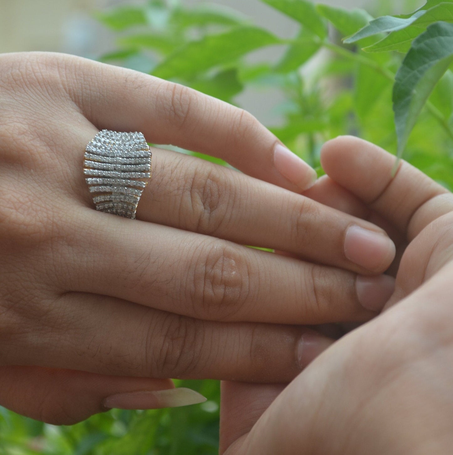 Diamond band ring,925 silver gemstone ring